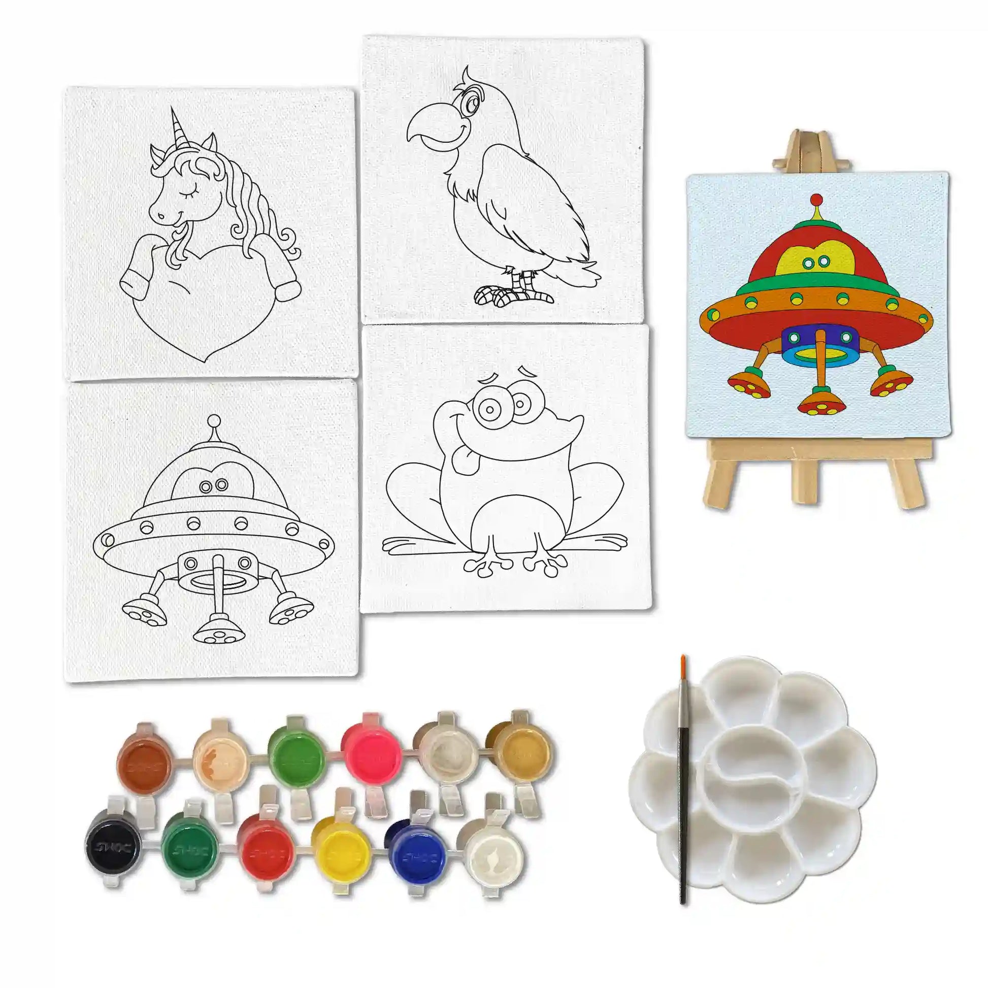 Canvas Craft Art Paint Kit for Beginner 4 to 6 Years- Set of 4 - The Crafthives