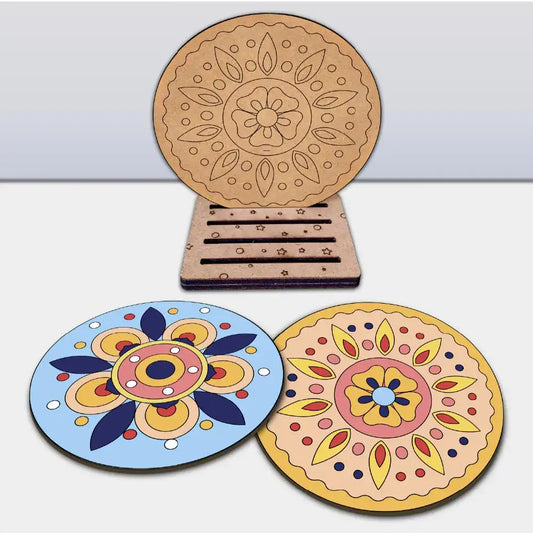 Mandala Tea Coaster Art and Craft Kit- Advanced Level 6+ - The Crafthives