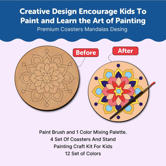 Mandala Tea Coaster Art and Craft Kit- Advanced Level 6+ - The Crafthives