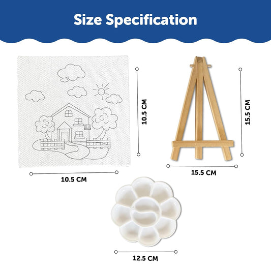 Mini Canvas Art and Craft Paint Kit For 4+ Set of 4 - The Crafthives
