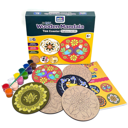 Mandala Tea Coasters Art and Craft Kit 6+ Years- Beginner - The Crafthives