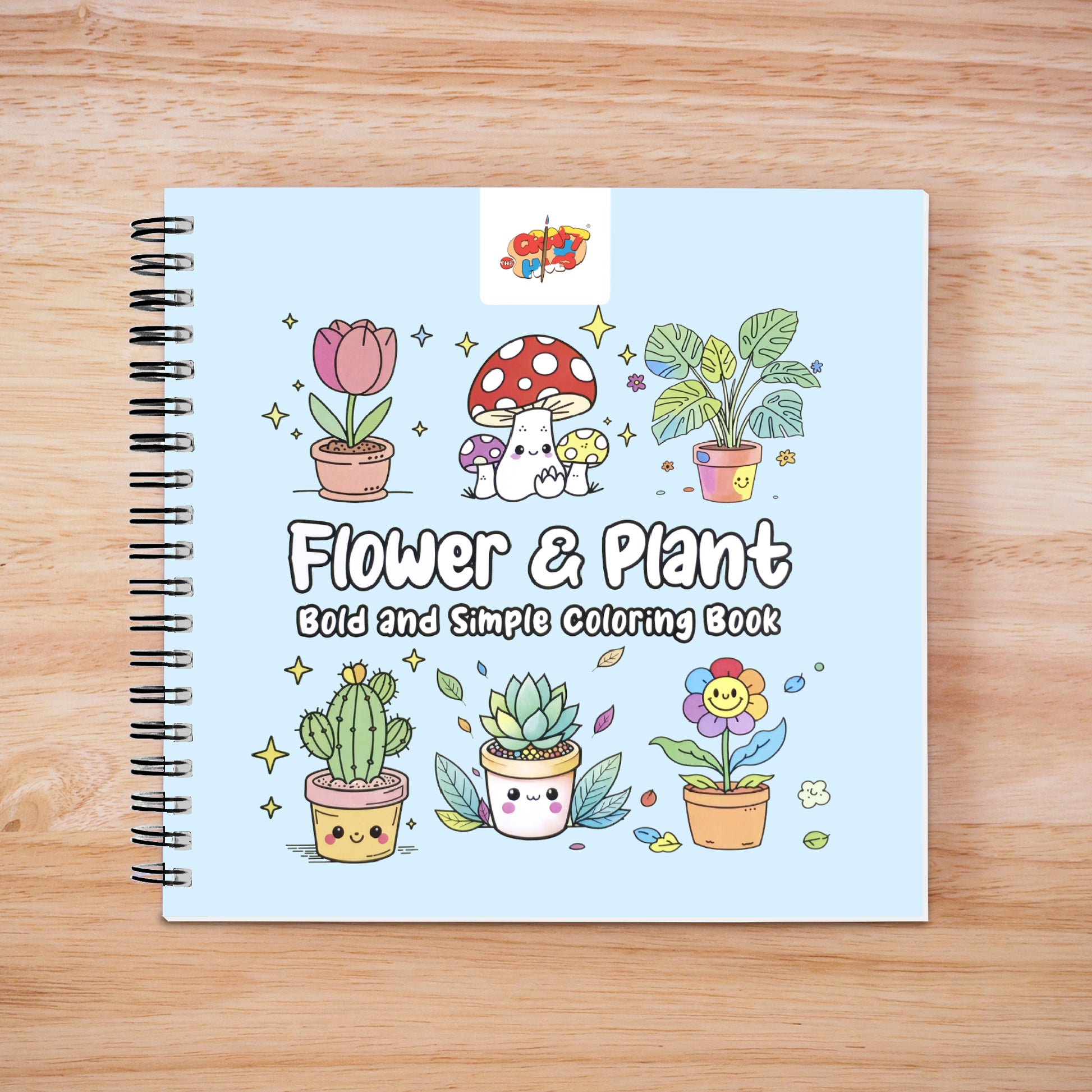 Flower & Plant Bold and Simple Coloring Book – With 12 Acrylic Markers - The Crafthives
