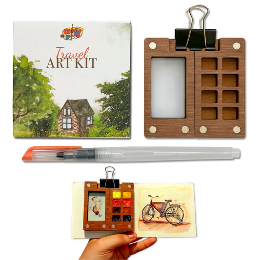 The Crafthives Mini Travel Art Kit (Free Watercolor Stretch book) - The Crafthives