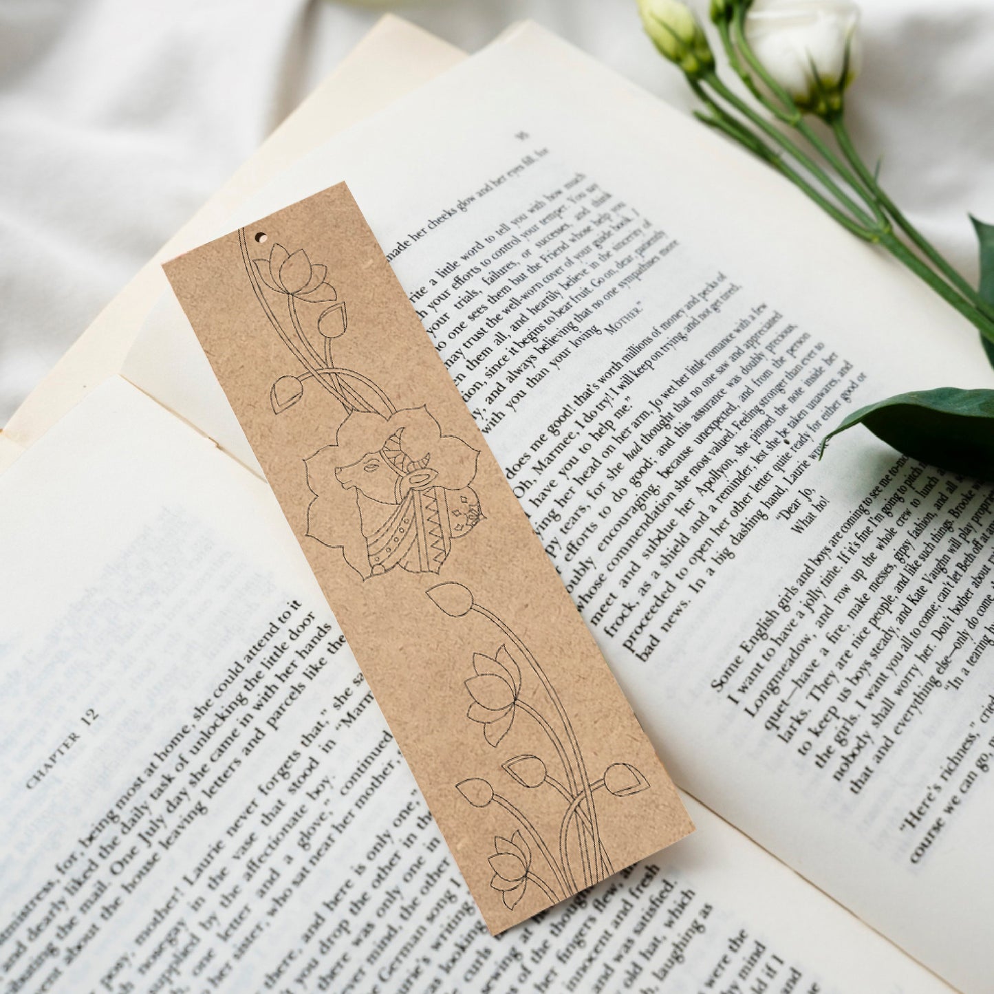 Set of 4 Wooden Bookmarks – Mandala & Pichwai Art