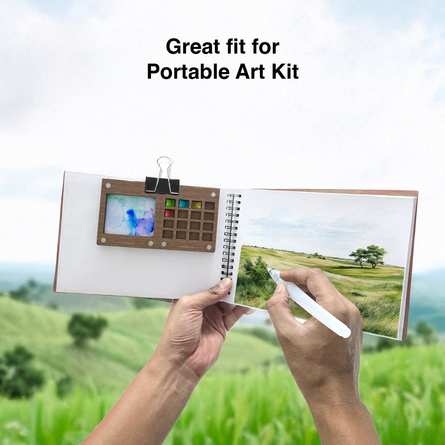 Artist Watercolor Sketch Book – A5 | 230 GSM | Wooden Cover