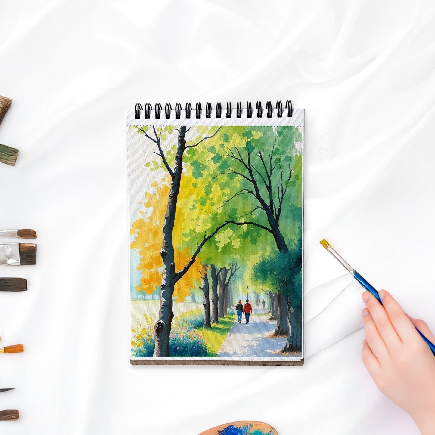 Artist Watercolor Sketch Book – A5 | 230 GSM | Wooden Cover