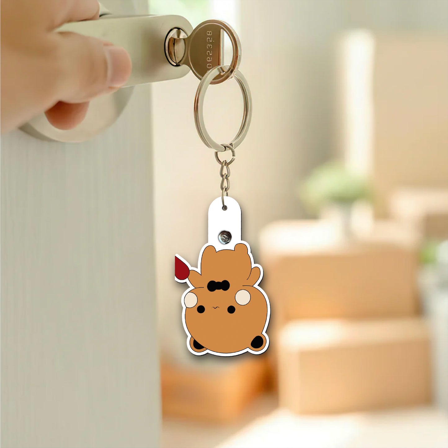 Bubu Dudu Wooden Couple Keychain Holder