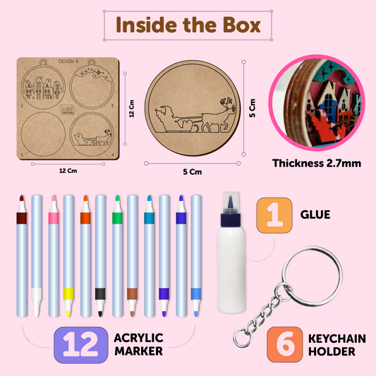 Creative Me DIY Chritmas Keychains - Art And Craft Kit for 6+ Years - The Crafthives