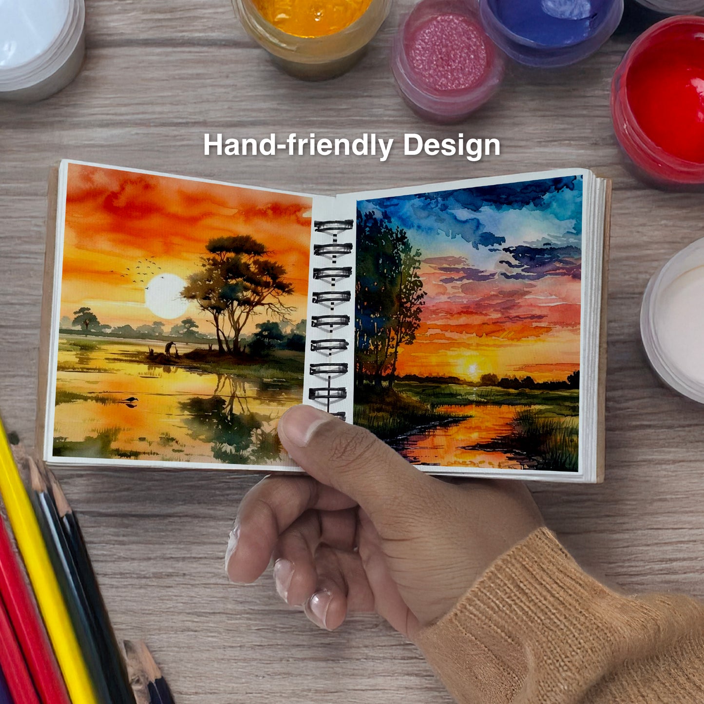 Artist Mini Sketch Book Van Gogh Theme Set of 4 | Wooden Cover