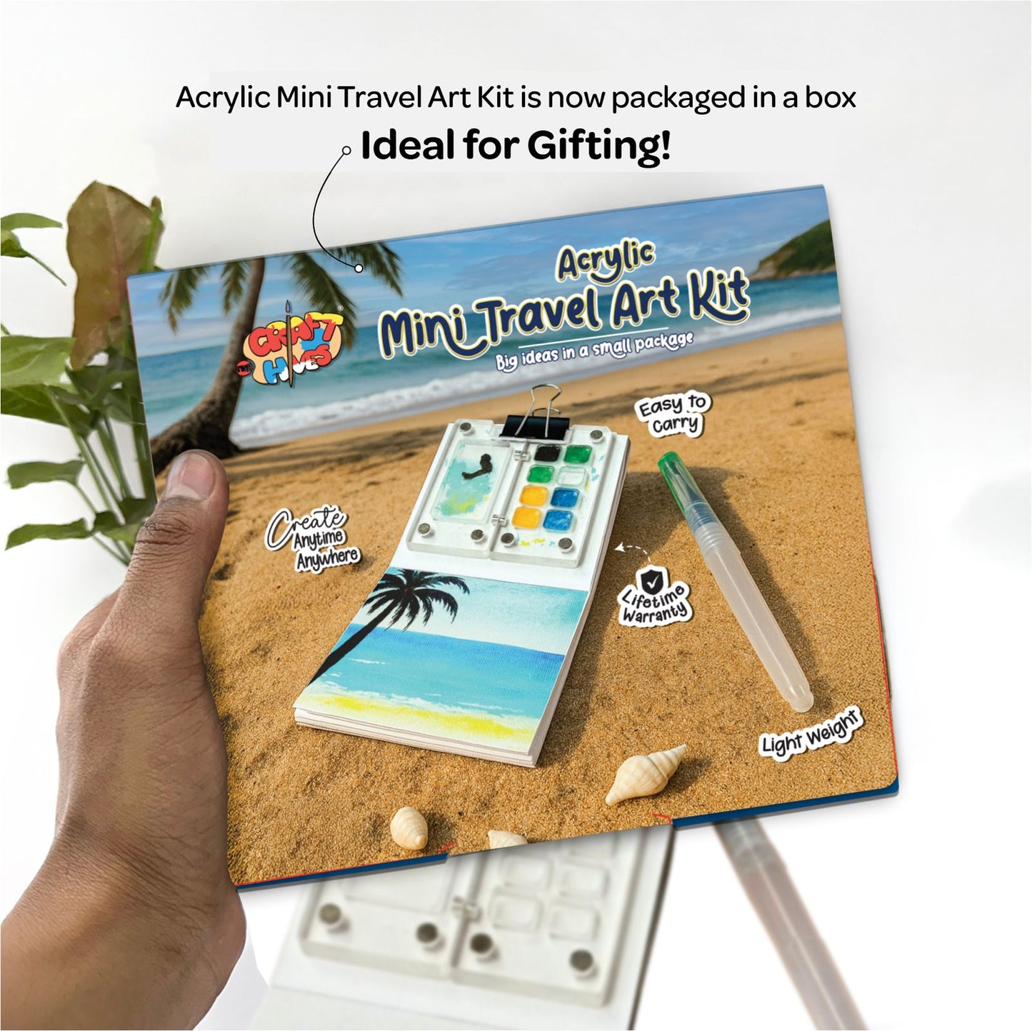 The Crafthives Mini Travel Art Kit- Acrylic (Water Colors Shades of 6)