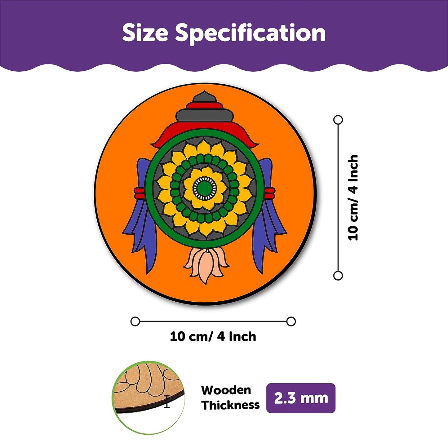 Mandala Tea Coasters Art and Craft Kit for 6+ Years- Beginner - The Crafthives