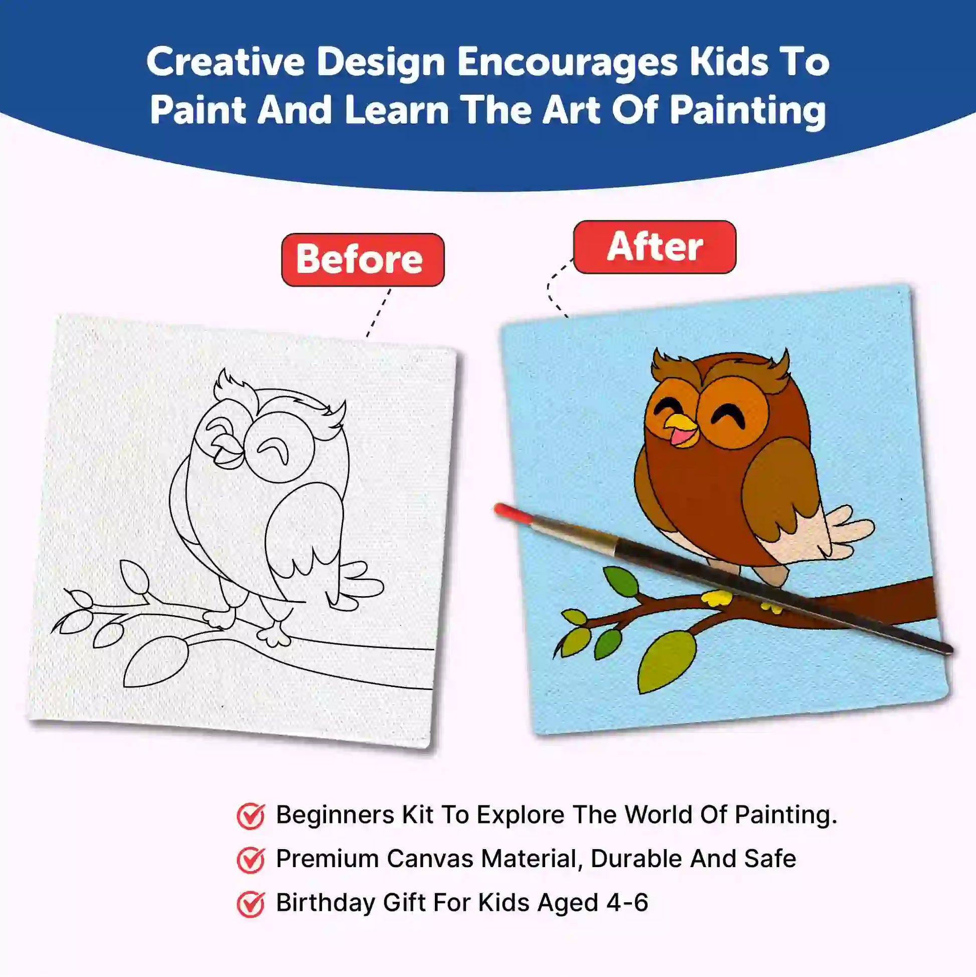 Canvas Craft Art Paint Kit for Beginner 6+ Years - The Crafthives