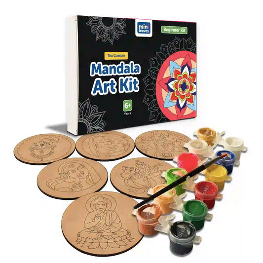 Mandala Tea Coasters Art and Craft Kit 6+ Years- Beginner - The Crafthives