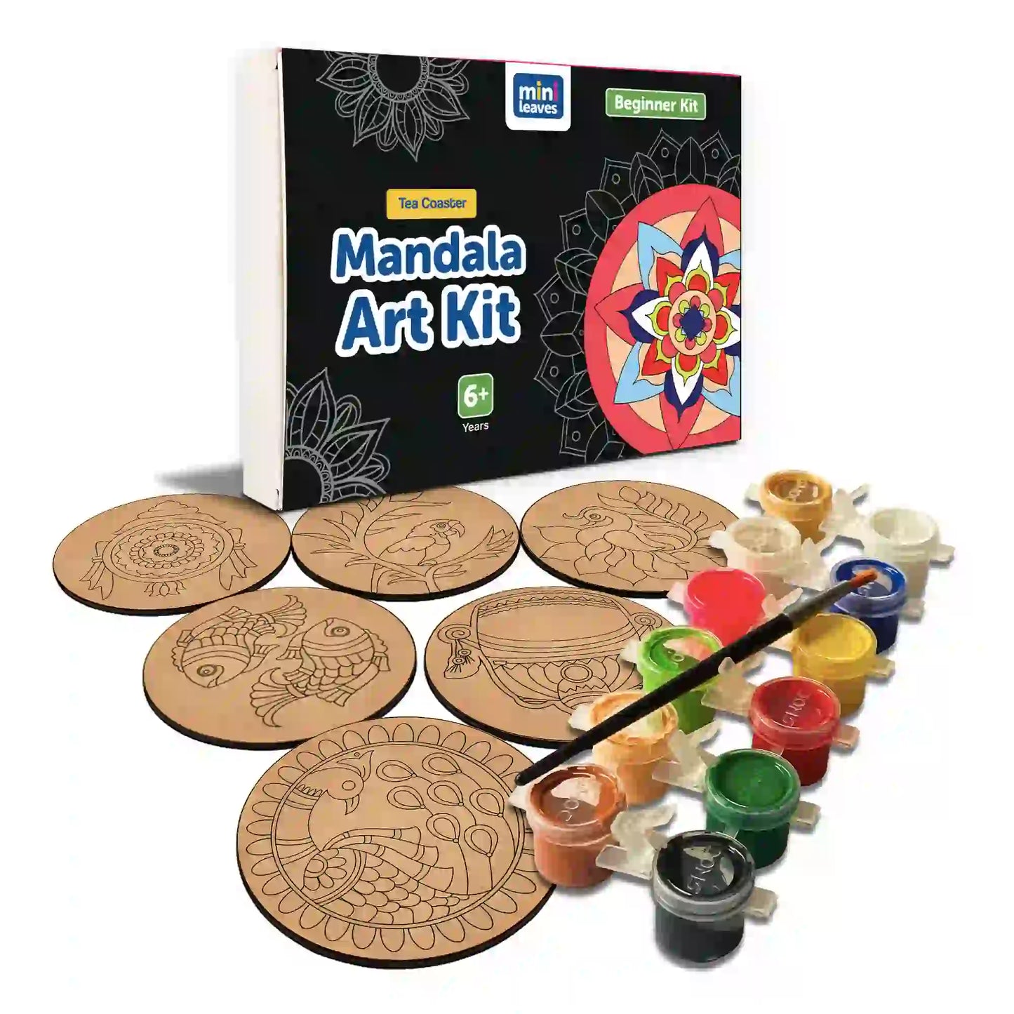 Mandala Tea Coasters Art and Craft Kit for 6+ Years- Beginner - The Crafthives