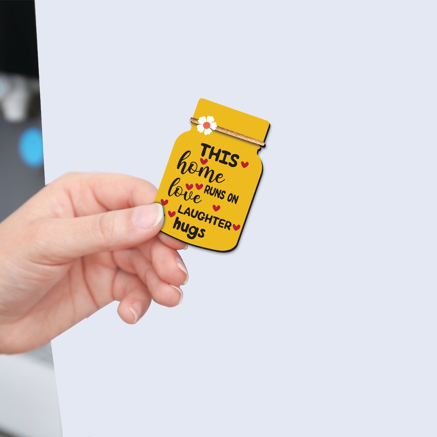 Jar Fridge Magnets – Set of 6 Motivational Wooden Magnets