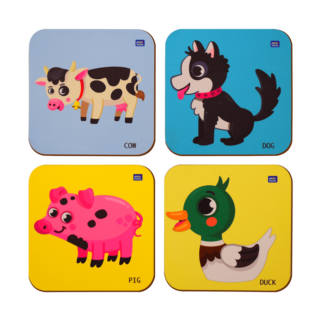 Animal Cartoons Inspired Printed Coasters Set of 4 - The Crafthives
