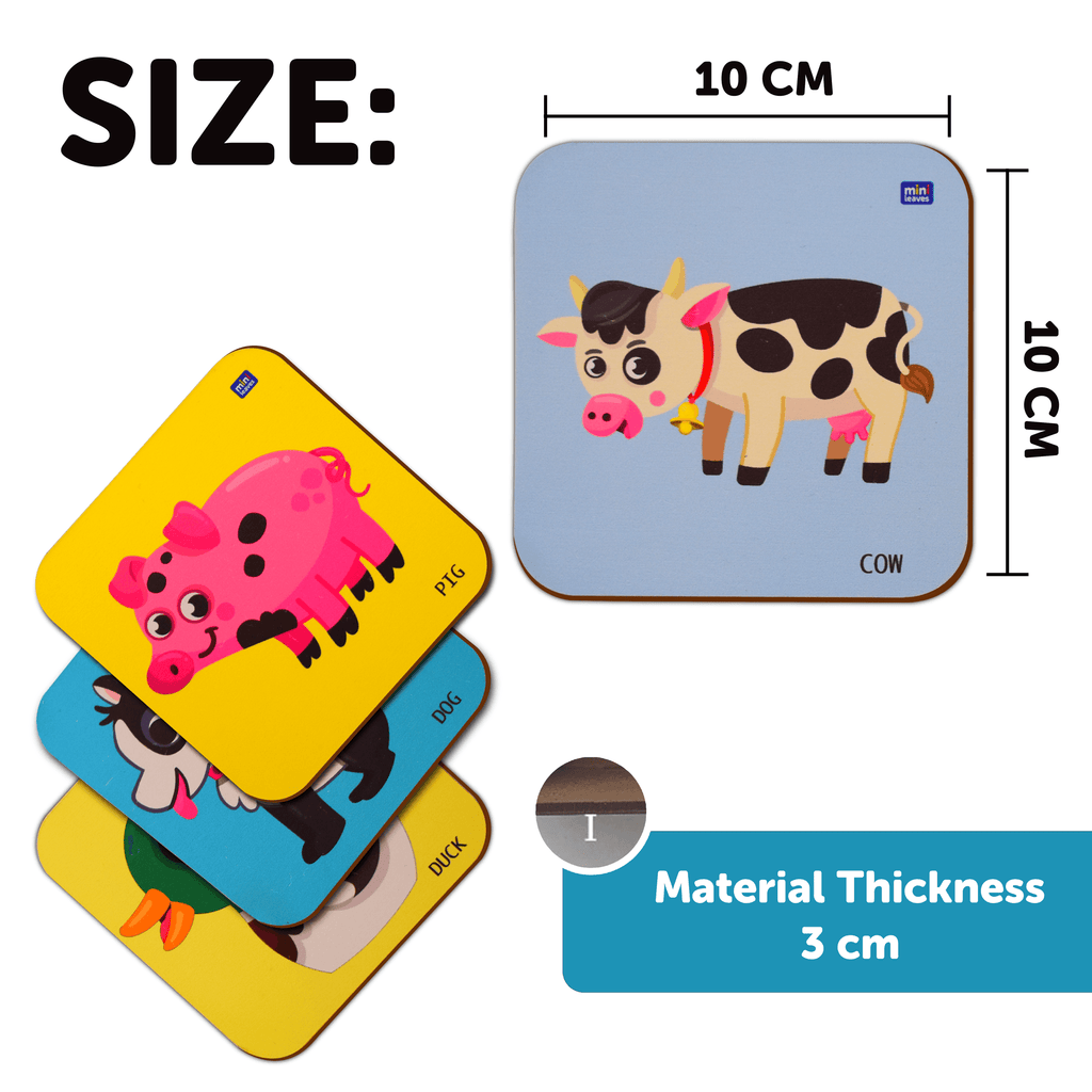 Animal Cartoons Inspired Printed Coasters Set of 4 - The Crafthives