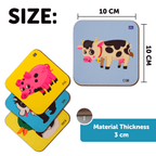 Animal Cartoons Inspired Printed Coasters Set of 4 - The Crafthives