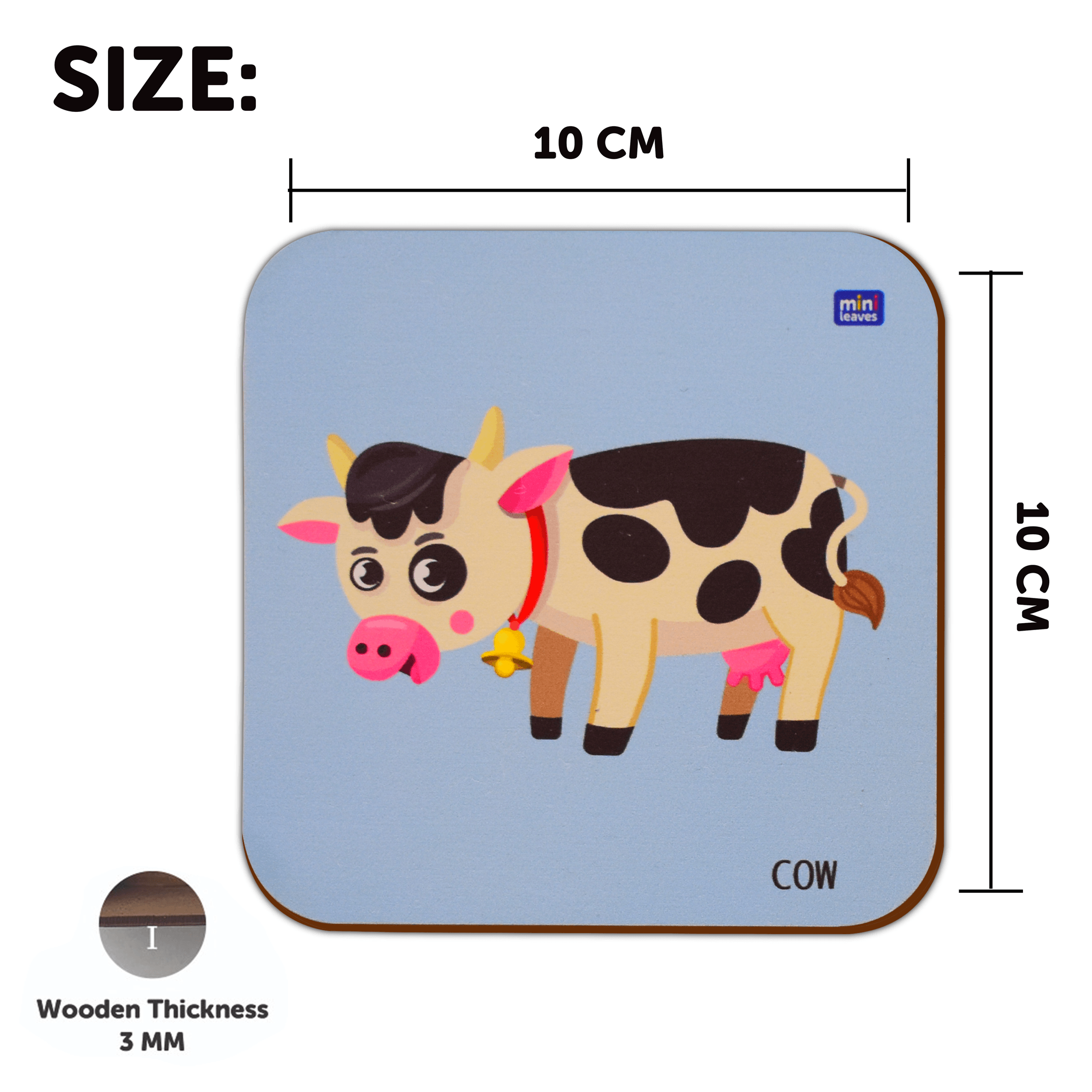 Animal Cartoons Inspired Printed Coasters Set of 4 - The Crafthives