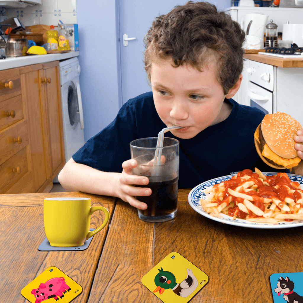 Animal Cartoons Inspired Printed Coasters Set of 4 - The Crafthives