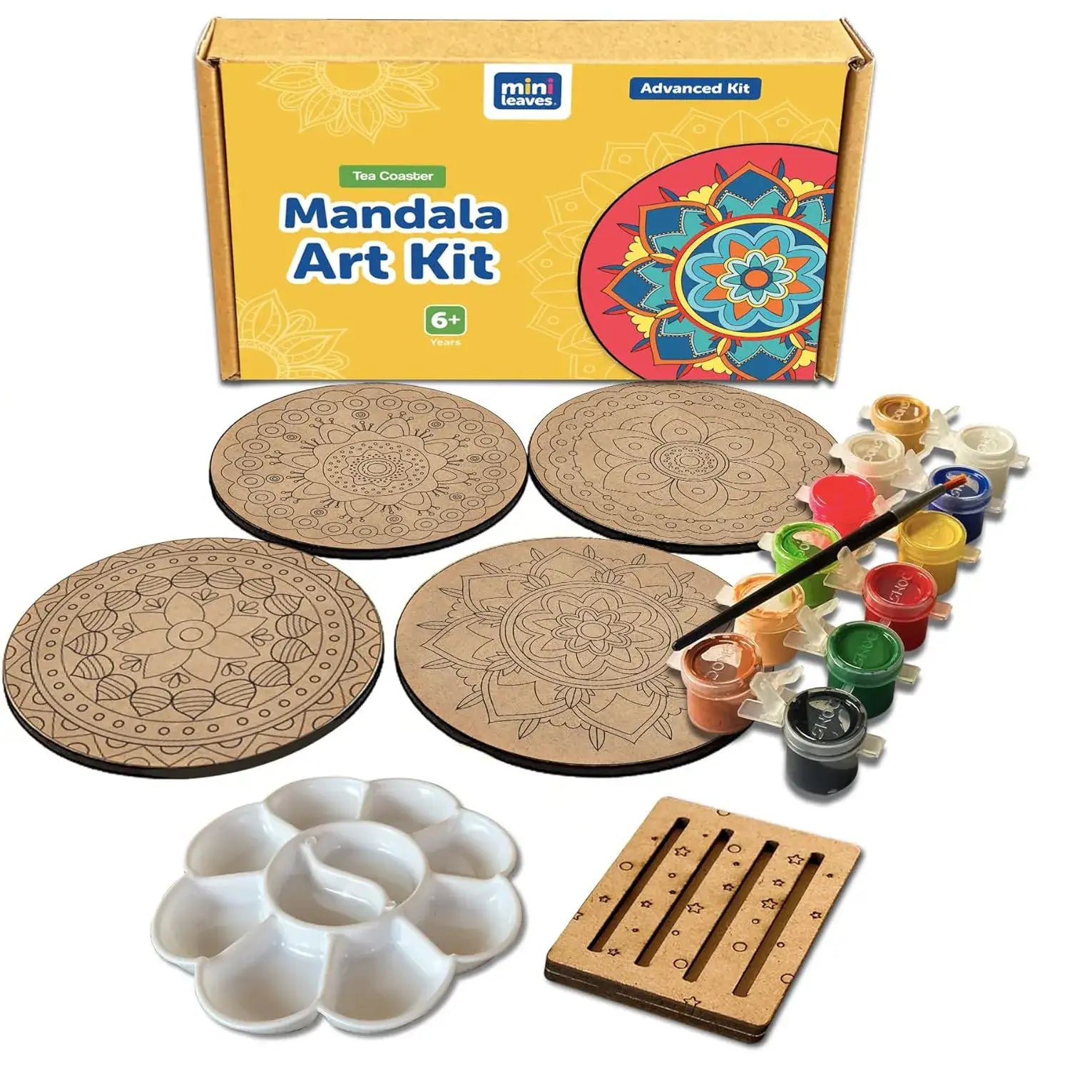 Mandala Painting Kit Tea Coaster Art and Craft Kit- Advanced Level 6+ - The Crafthives