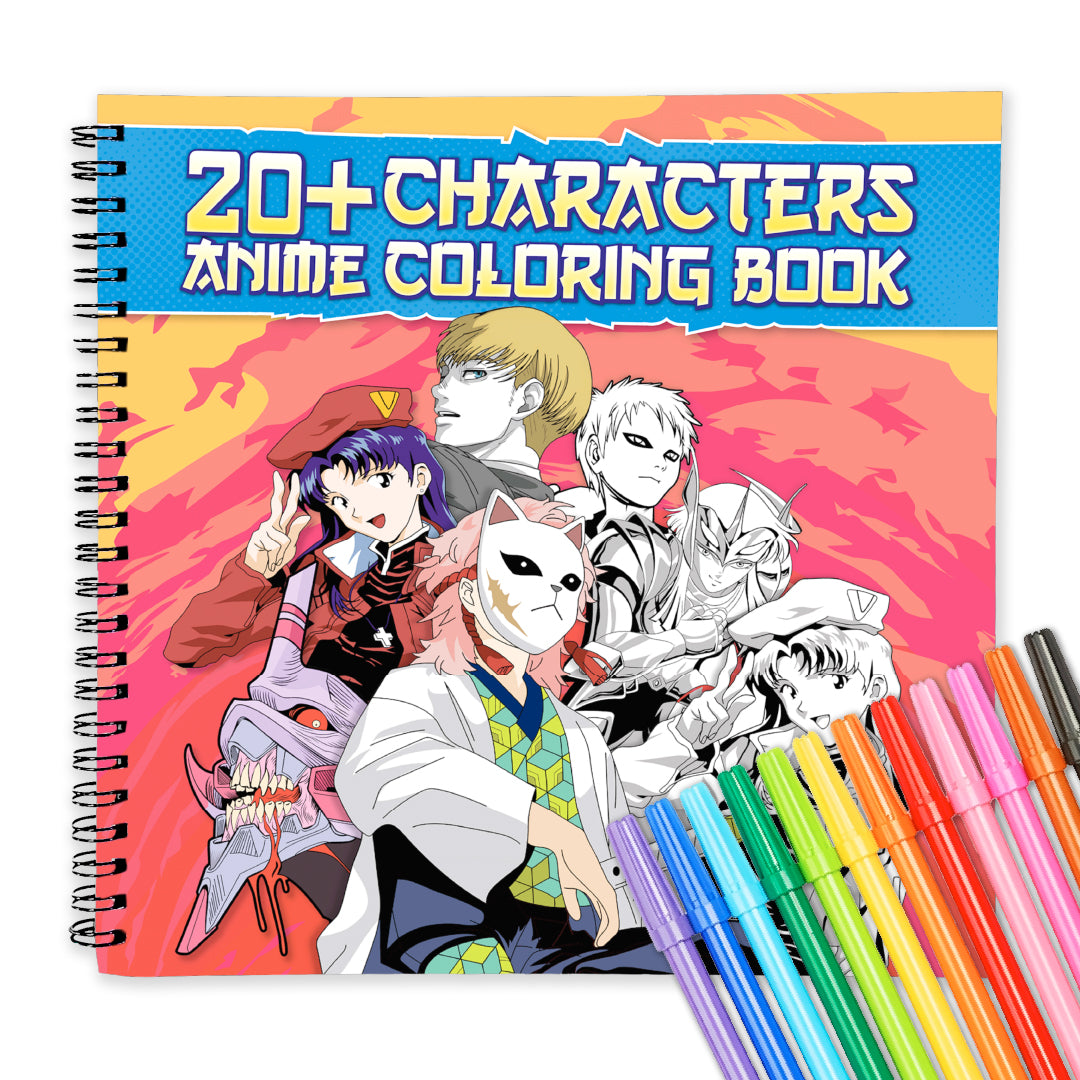 Anime Coloring Book | With 24 Sketch Pens – The Crafthives
