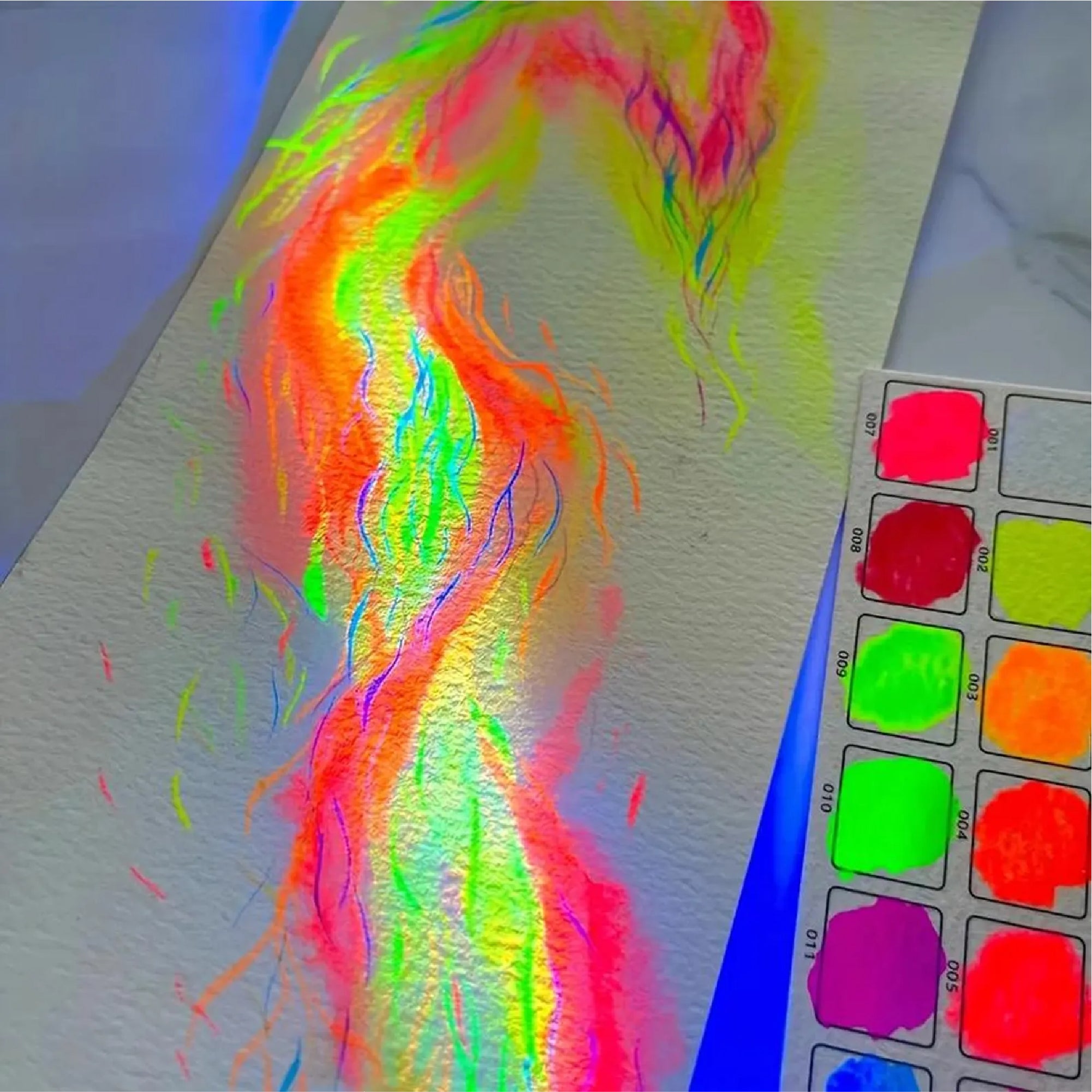 The Crafthives Neon Watercolor Set – 12 Fluorescent Solid Colors (Ultra-Bright Shades)