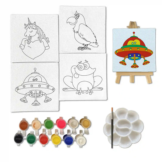 Canvas Craft Art Paint Kit for Beginner 4 to 6 Years- Set of 4 - The Crafthives