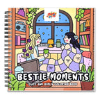 Bestie Moments – Cute & Girly Coloring Book | 12 Acrylic Markers