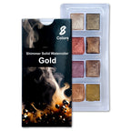 The Crafthives Shimmer Watercolor Set – Gold Magic (8 Metallic Pearlescent Shades)
