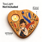 Colors of Joy 3D Wooden Tealight Holder | Artist Girl Aesthetic Room Décor & Gift