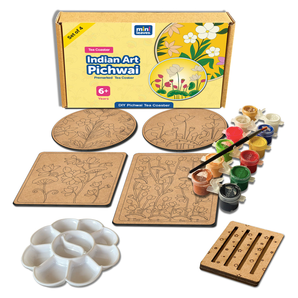 Pichwai Art Kit - Advanced DIY Tea Coaster Set of 4