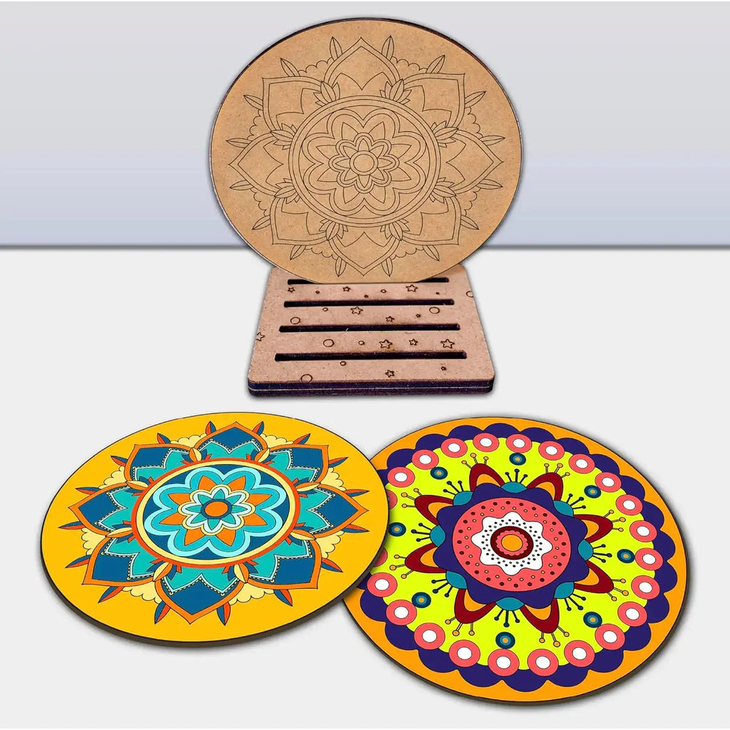 Mandala Painting Kit Tea Coaster Art and Craft Kit- Advanced Level 6+ - The Crafthives