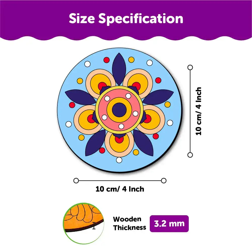 Mandala Tea Coaster Art and Craft Kit- Advanced Level 6+ - The Crafthives