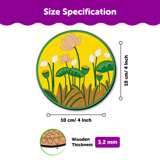 Mandala Art Kit for Adults | Tea Coasters Pichwai Theme Set of 4