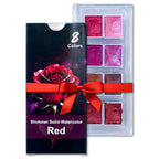 The Crafthives Shimmer Watercolor Set – Red Magic (8 Metallic Pearlescent Shades)