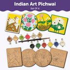 Mandala Art Kit for Adults | Tea Coasters Pichwai Theme Set of 4