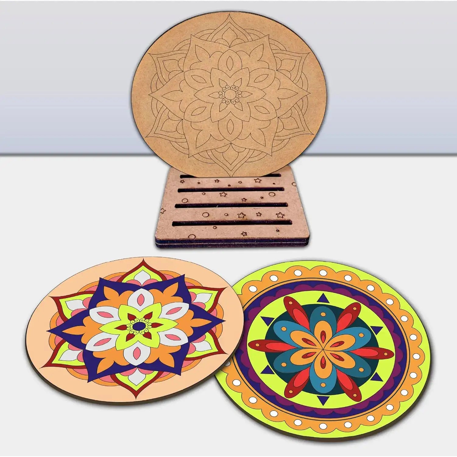 Mandala Painting Kit Tea Coaster Art and Craft Kit- Advanced Level 6+ - The Crafthives