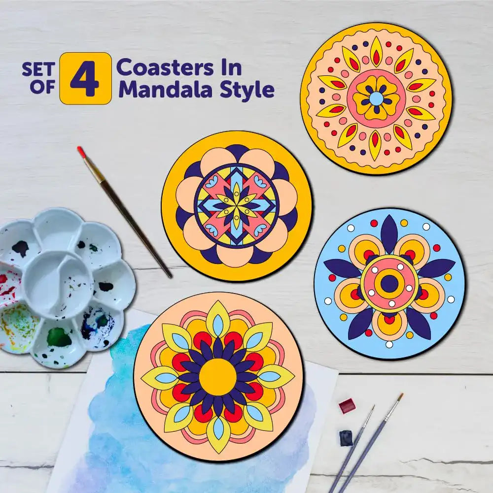 Mandala Tea Coaster Art and Craft Kit- Advanced Level 6+ - The Crafthives