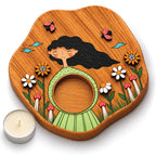 Bloom & Be You 3D Wooden Tealight Holder | Aesthetic Girl Room Décor & Gift