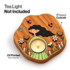 Bloom & Be You 3D Wooden Tealight Holder | Aesthetic Girl Room Décor & Gift