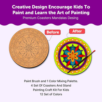 Mandala Painting Kit Tea Coaster Art and Craft Kit- Advanced Level 6+