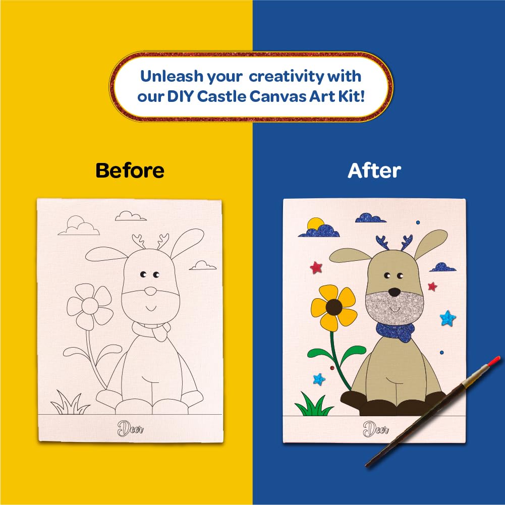 Color Me Deer DIY Canvas Art Kit for 6+ years - The Crafthives