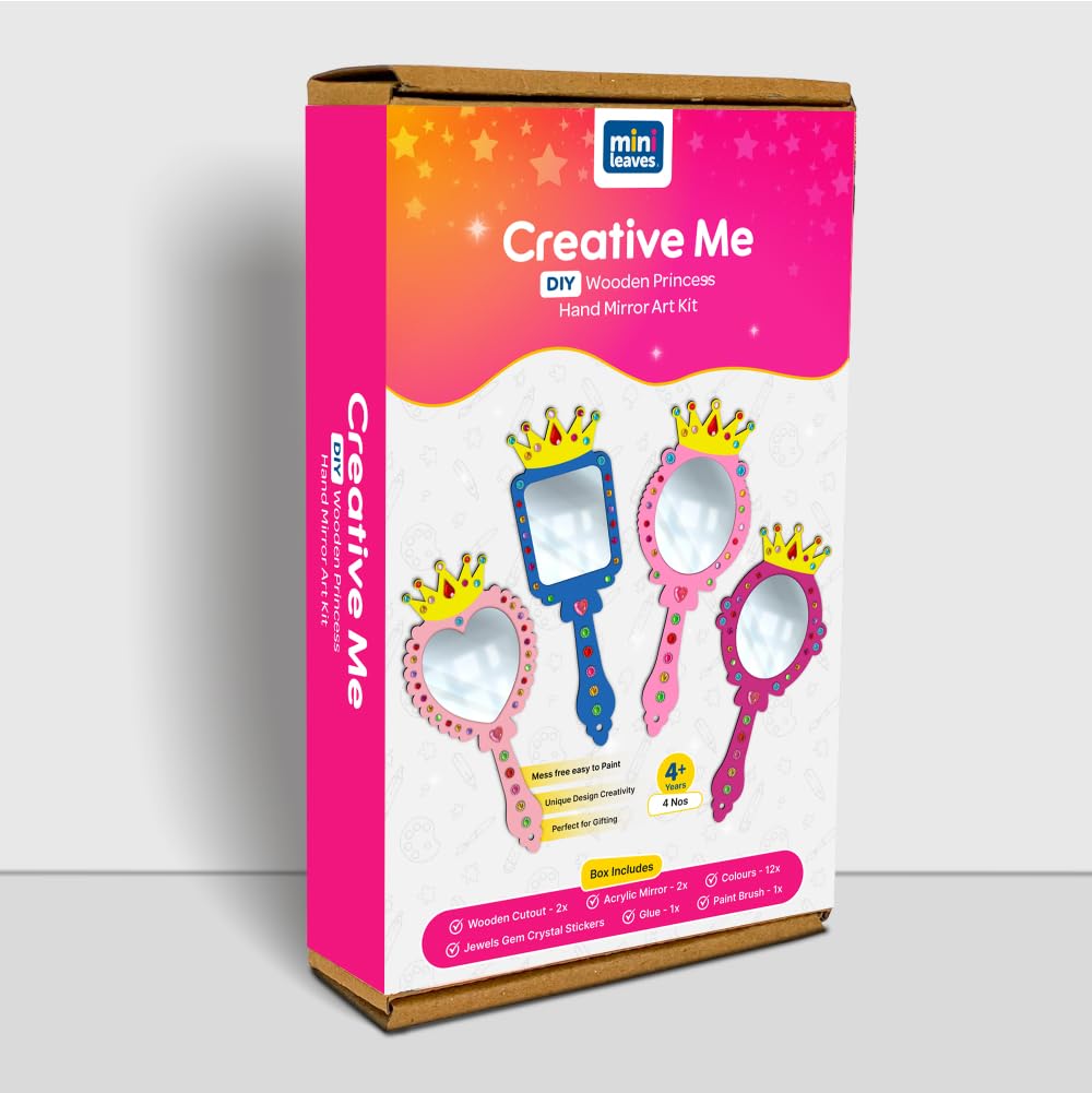 Decorate Your Own DIY Princess Mirrors Paint Art and Craft Kits for Girls age 6+ Set of 4 - The Crafthives