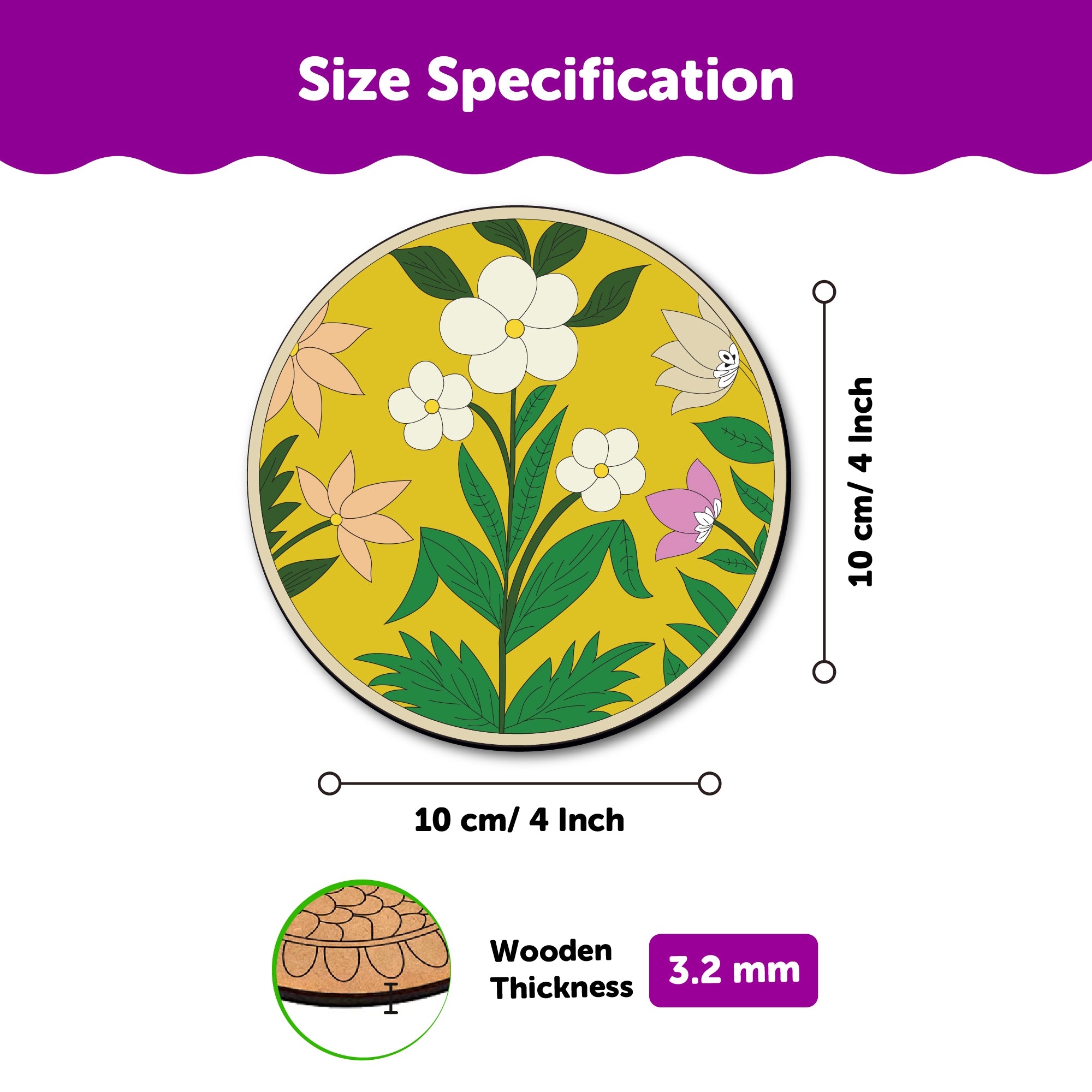 Pichwai Art Kit - Advanced DIY Tea Coaster Set of 4