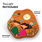 Together in Bloom 3D Wooden Tealight Holder | Romantic Couple Décor & Gift