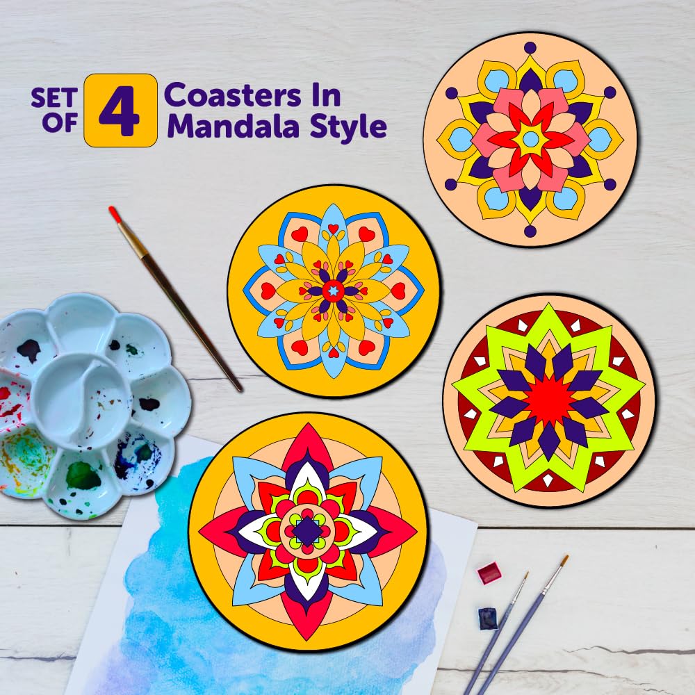 Mandala Tea Coaster Art and Craft Kit- Advanced Level 6+ - The Crafthives