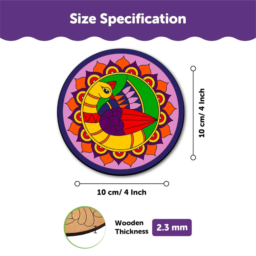 Mandala Tea Coasters Art and Craft Kit 6+ Years- Beginner - The Crafthives