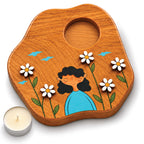 Bloom in Your Own Way – 3D Wooden Tealight Holder | Aesthetic Girl Décor