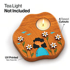 Bloom in Your Own Way – 3D Wooden Tealight Holder | Aesthetic Girl Décor